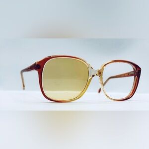 Vintage U.S. Optical Americana Brown Translucent Oval Sunglasses Frames Only